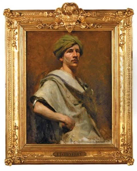 Gentleman Au Turban Vert Oil Painting by Hubert-Denis Etcheverry