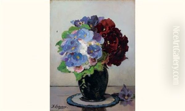 Bouquet De Fleurs Oil Painting by Hubert-Denis Etcheverry