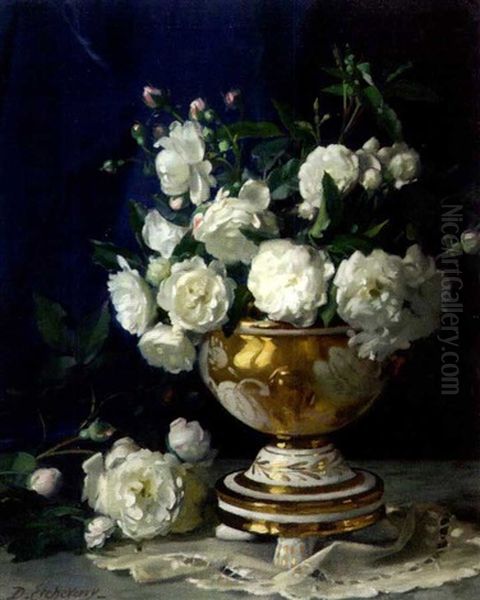 Bouquets Oil Painting by Hubert-Denis Etcheverry