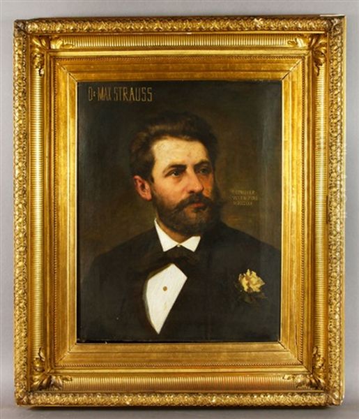 Portrait Of Dr. Max Strauss Oil Painting by Theodor Josef Ethofer