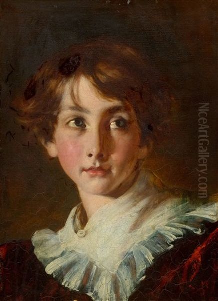 Portrait Of A Boy, George Shepherd At 8 Years Of Age Oil Painting by William Etty