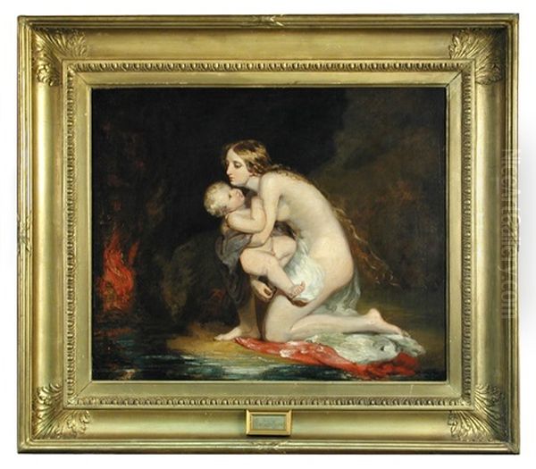 The Infant Moses With His Mother Oil Painting by William Etty