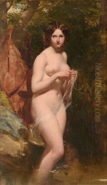 Bather In A Woodland Pool Oil Painting by William Etty