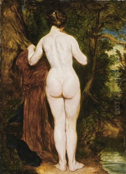 Nude Bather By A Stream Oil Painting by William Etty