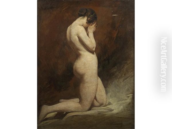 Nude Kneeling Oil Painting by William Etty