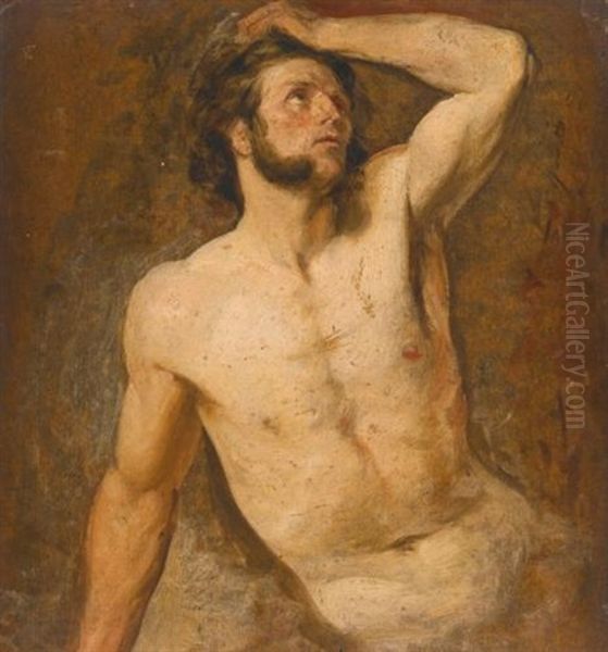 An Academy Study Of A Male Nude Oil Painting by William Etty