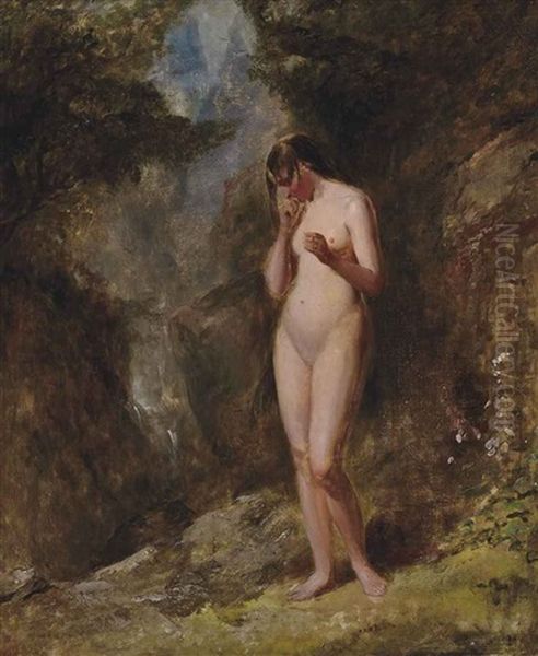 Standing Female Nude In A Landscape by William Etty