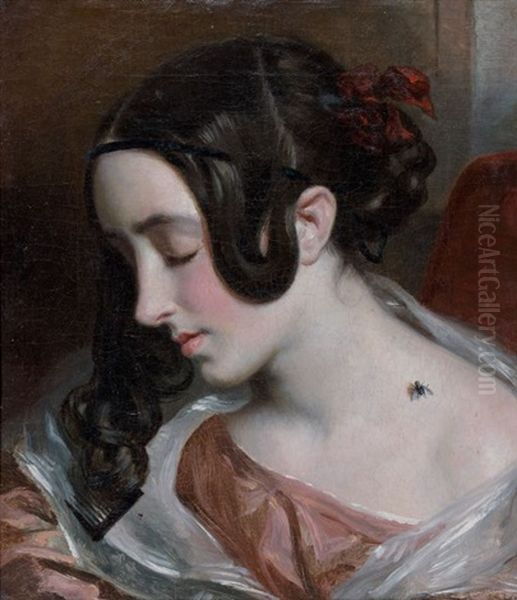 Femme A La Mouche Oil Painting by William Etty