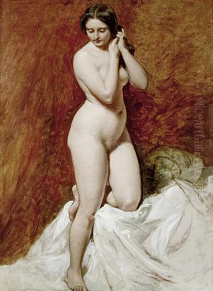 Female Nude Full Length, Standing (study) Oil Painting by William Etty