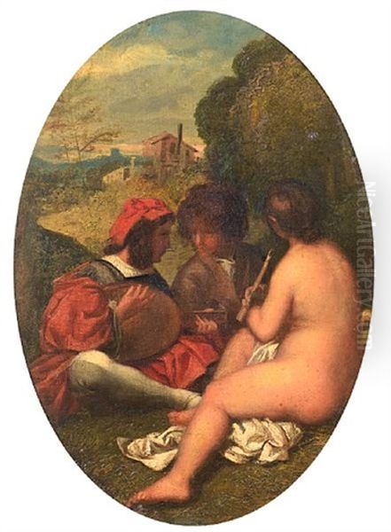 A Fete Champetre (after Titian) Oil Painting by William Etty