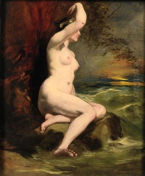 Ariadne (+ Study, Verso) Oil Painting by William Etty