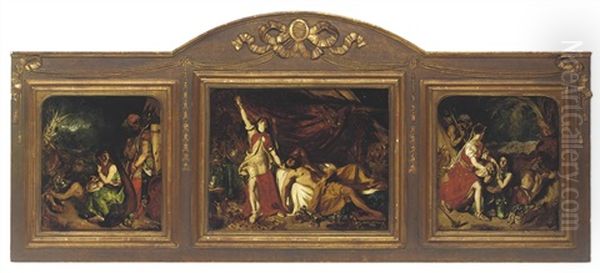 Judith And Holofernes (triptych) Oil Painting by William Etty