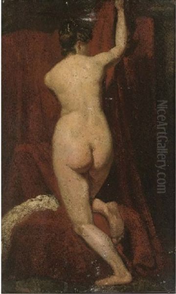 Kneeling Female Nude Oil Painting by William Etty