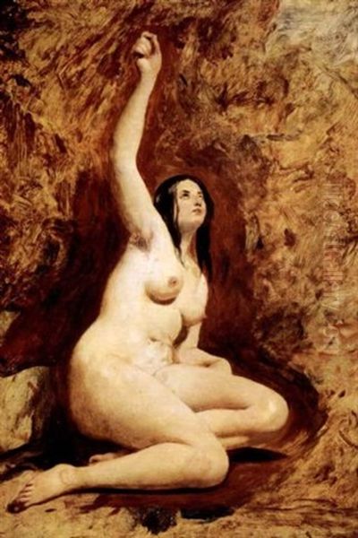 Female Nude (ariadne At The Cave?) Oil Painting by William Etty