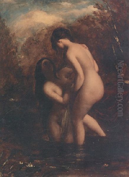 Water Nymphs Oil Painting by William Etty