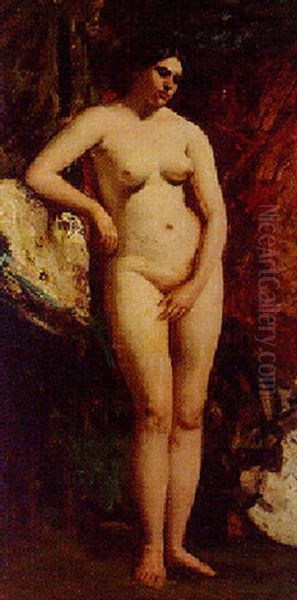 A Female Nude, Full-length Oil Painting by William Etty