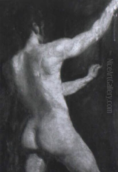 A Three-quarter Length Study Of A Male Nude From Behind Oil Painting by William Etty