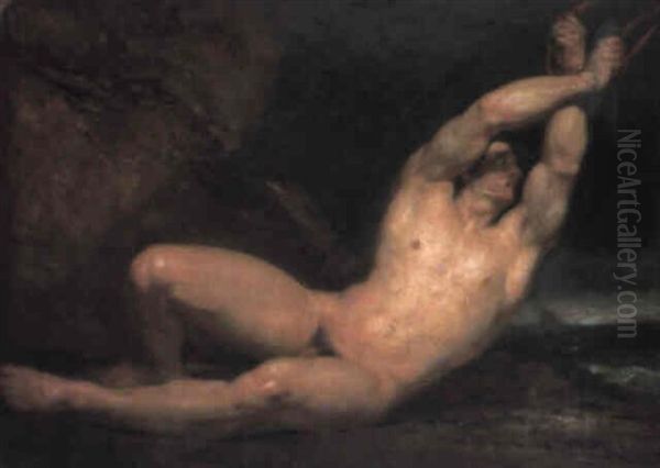 A Male Figure From The Life Oil Painting by William Etty