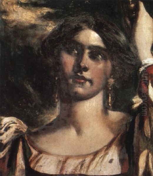 Mrs. Caroline Norton As Joan Of Arc Oil Painting by William Etty