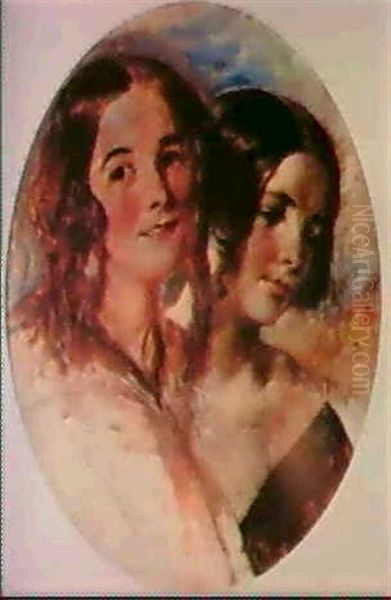 Portraits Of Rebecca Single- Ton And Elizabeth, Her Sister Oil Painting by William Etty