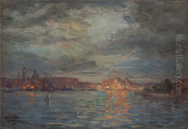 View Over Stockholm Oil Painting by Prince (Napoleon Nicolaus) Eugen