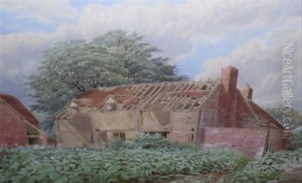 The Ruined Cottage Oil Painting by Charles Ashmore