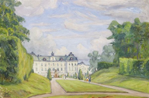 Drottningholm Fran Parken Oil Painting by Prince (Napoleon Nicolaus) Eugen