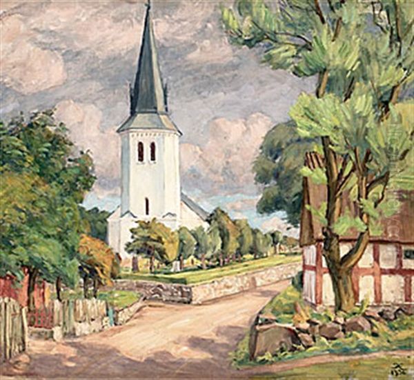 Kyrkan I Rorum Oil Painting by Prince (Napoleon Nicolaus) Eugen