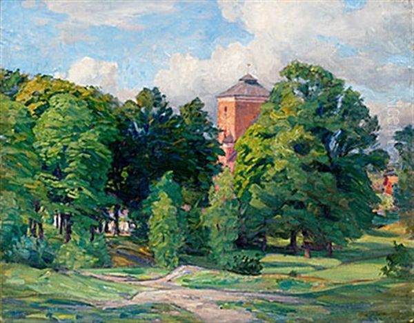 Utanfor Tyreso Kyrka Oil Painting by Prince (Napoleon Nicolaus) Eugen