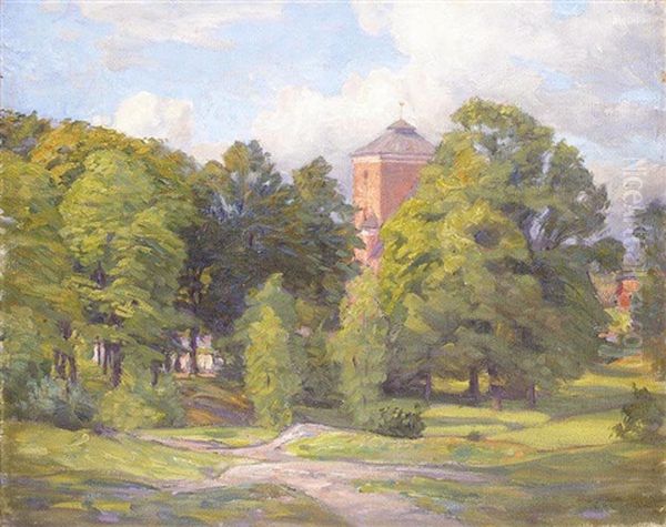 Utanfor Tyreso Kyrka Oil Painting by Prince (Napoleon Nicolaus) Eugen