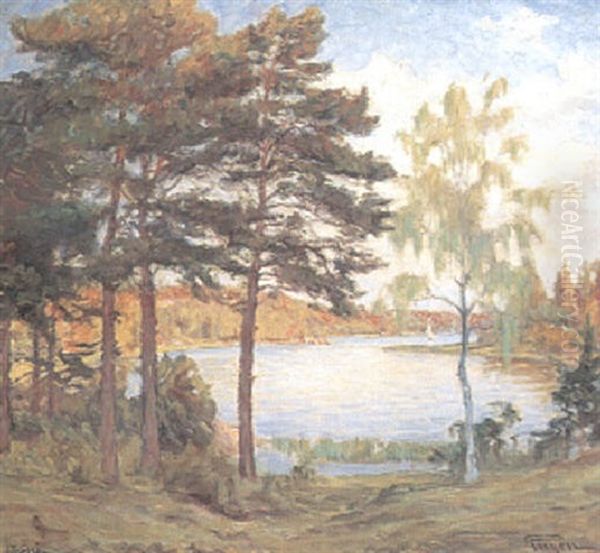 Sommarmotiv Fran Tyreso Oil Painting by Prince (Napoleon Nicolaus) Eugen