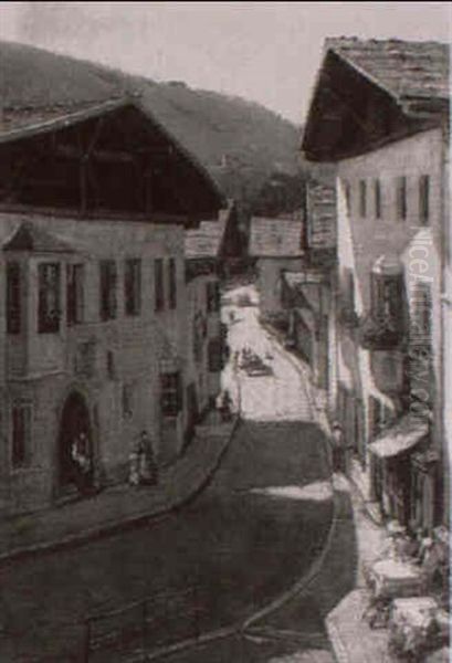 Strasse In Gossensass Oil Painting by Eduard Euler