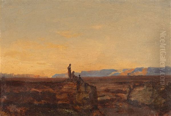 Nordafrikanische Landschaft Mit Figuren Oil Painting by Charles-Francois Eustache