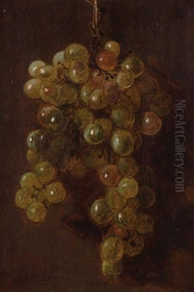 Still Life With Grapes Oil Painting by De Scott Evans