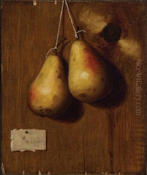 Still Life With Apples And Still Life With Pears Oil Painting by De Scott Evans