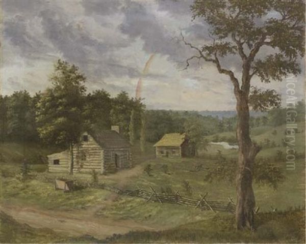 Landscape With A Passing Storm Oil Painting by De Scott Evans