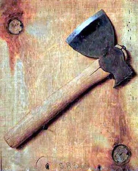 Hatchet Oil Painting by De Scott Evans