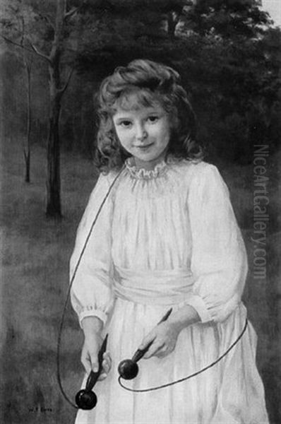 The Skipping Rope Oil Painting by William E. Evans