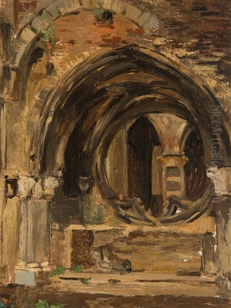 Ruines Van Villers-la-ville Iii. De Rozet - Ruines De Villers-la-ville. La Rosase Oil Painting by Henri Evenepoel