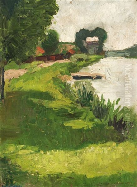 Landscape (ca. 1891) Oil Painting by Henri Evenepoel