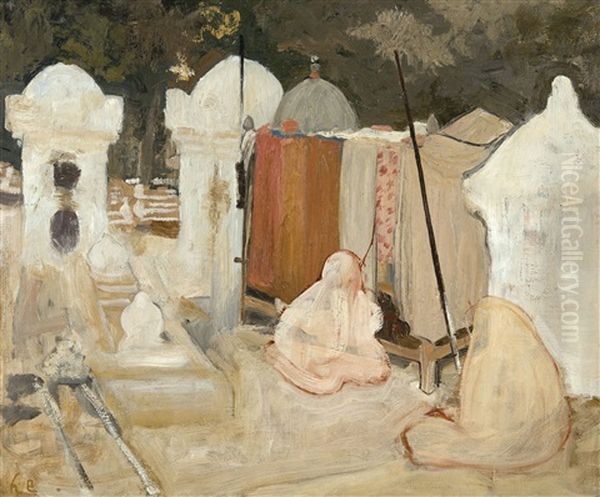 Arab Cemetary In Blidah (1897-98) Oil Painting by Henri Evenepoel