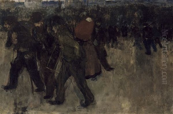 Ouvriers Revenant Du Travail Oil Painting by Henri Evenepoel