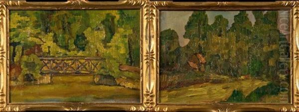 Paysages A La Riviere (pair) Oil Painting by Henri Evenepoel