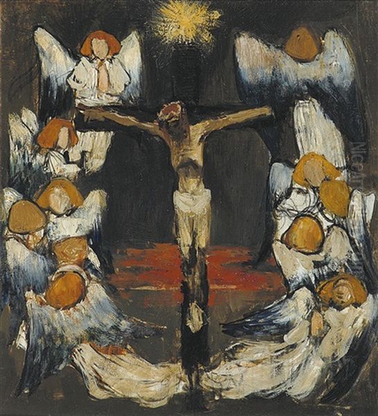 Le Christ Entoure D'anges Oil Painting by Henri Evenepoel