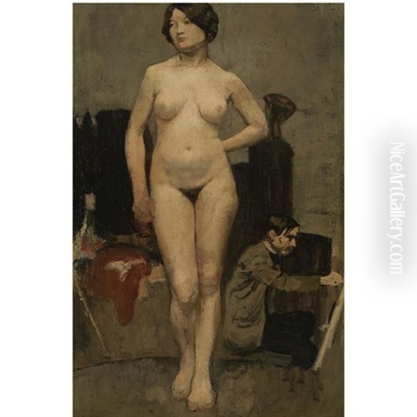 Femme Nue, Etude D'atelier Oil Painting by Henri Evenepoel