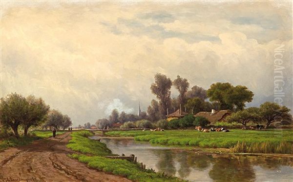 Hollandische Kanallandschaft Oil Painting by Adrianus van Everdingen