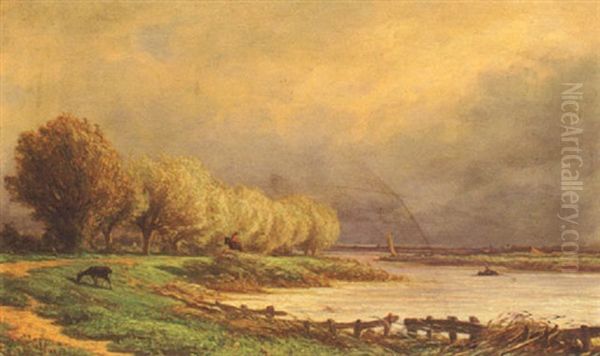 An Approaching Storm Oil Painting by Adrianus van Everdingen