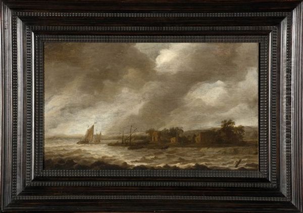 Marine Sous Un Ciel D'orage Oil Painting by Allaert van Everdingen