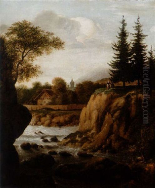 Skogs- Och Berglandskap Oil Painting by Allaert van Everdingen