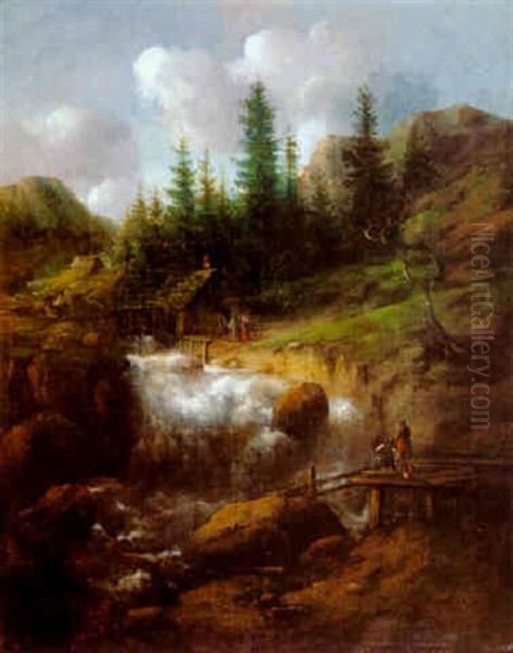 Landschaft Mit Wasserfall Im Skandinavischen Hochland Oil Painting by Allaert van Everdingen